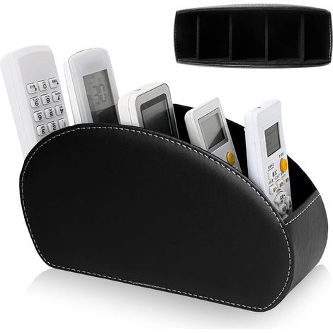 Fernbedienungs-Organizer mit 5 Fächern Kunstleder, für TV Fernbedienung, 4K Stick und Zubehör (1/4)