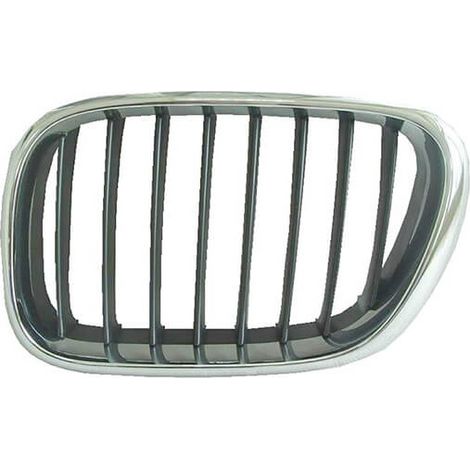 Grille de calandre avant gauche noire et chromée BMW X5 1 E53 phase 1 2000-2003