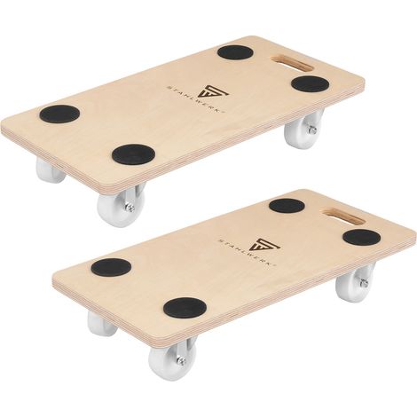 STAHLWERK Rollwagen 2er Set bis 250 kg 58 x 29 cm Rollbrett Transportroller (1/5)