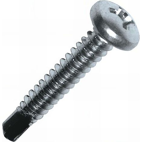 250 vis autoperceuses acier zingué blanc - tête cylindrique - PH3 - 6.3 x 38 mm