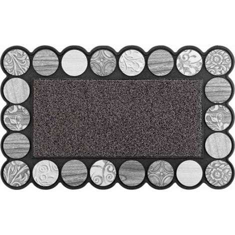 Tapis d'Entrée Déco "Volea" 45x75cm Gris (1/2)