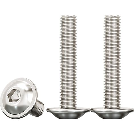 Vis à Tête Cylindrique à Six Pans Creux, M6x35mm Vis à Bride Acier Inoxydable A2 V2A Boulon à Tête Hexagonale pour Les Connexions Mécaniques, 20 Pièces (1/5)