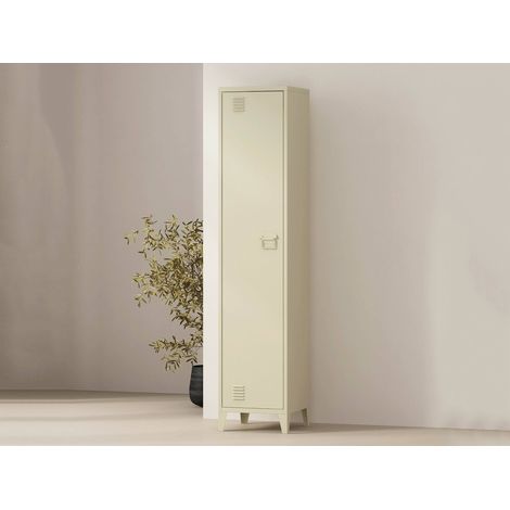 Dmora - Säulenschrank Mirtillo, Schrank für Badezimmer oder Küche, Multifunktionaler Hochschrank, Mehrzweckschrank, 38x38 h180 cm, Sahne (1/5)