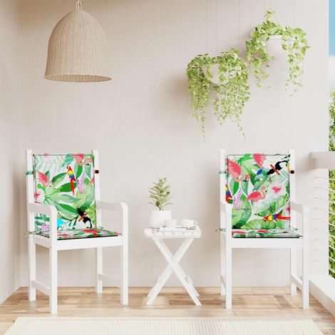Lot de 2 Coussins de chaise à dossier bas Coussins Déco confort multicolore tissu 53032 (1/5)