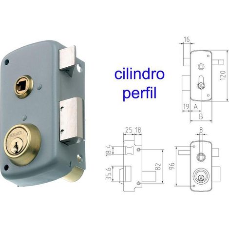 mcm cerradura sobreponer 2556bp-  70-izqda pintada cilindro perf