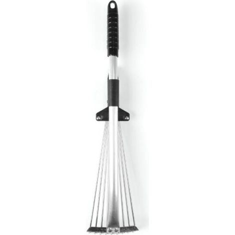 Rastrello per foglie da giardino pieghevole regolabile, rastrello in metallo espandibile, rastrello telescopico per foglie, rastrello per la pulizia delle foglie per giardino, prato e cortile (1/4)