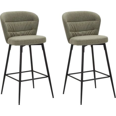 Lot de 2 Tabourets de Bar "Losanna" 108cm Vert (1/5)