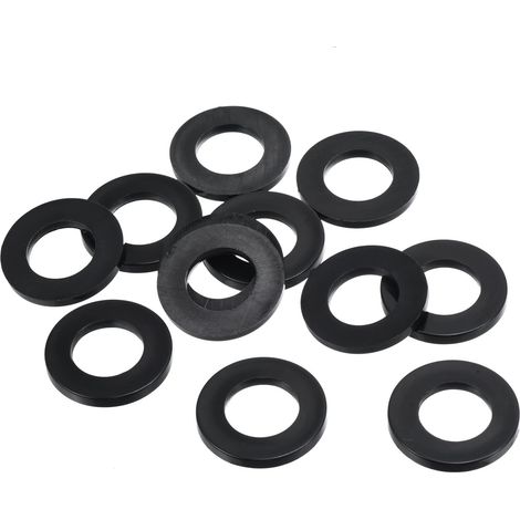 Rondelle Plate en Nylon, 8 Paquet 16mm ID 30mm OD Étanchéité Espaceur Joint Anneau pour Robinet Tuyau Eau Tuyau Fixation Boulon, Noir (1/5)