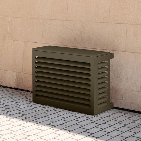 Cache climatiseur aluminium 2 mm – Dimensions 80 x 35 x 60 cm – Protection intempéries et nuisibles – Circulation d'air optimale