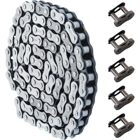 428 Chaîne de transmission 102 maillons pour 50cc 70cc 90cc 110cc 125cc Compatible avec Honda XR50 CRF50 Dirt Pit Bike Go Kart Quad avec 5 maillons maîtres de connexion (1/5)