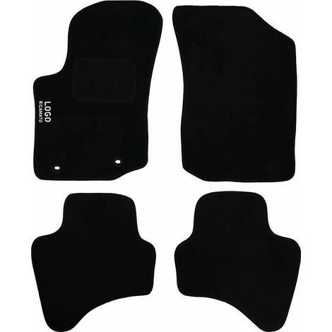 LUPEX SHOP - Tappetini auto compatibili per Aygo del 2014 con 2 clip di fissaggio, in moquette nera, anteriori e posteriori (1/3)