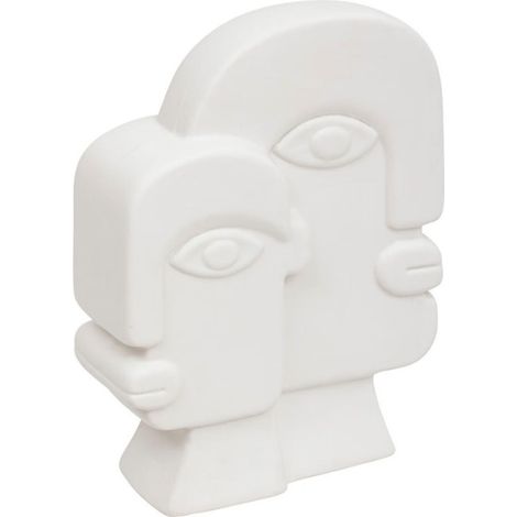 Statuette Visage en Céramique "Soleya" 26cm Blanc (1/2)