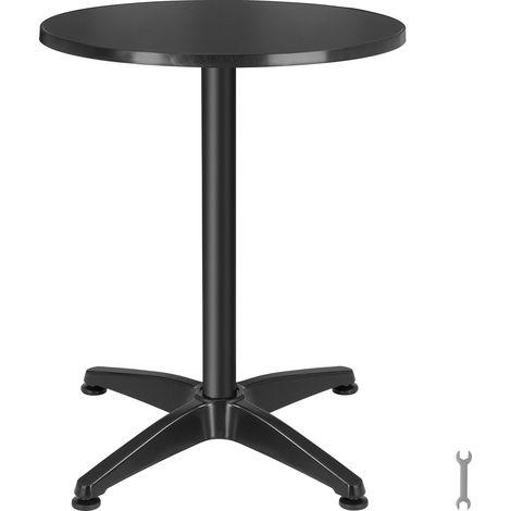 Table de bistrot en aluminium résistant aux intempéries 2 hauteurs de montage, 60 x 70 / 110 cm pieds en plastique réglables en hauteur (1/5)