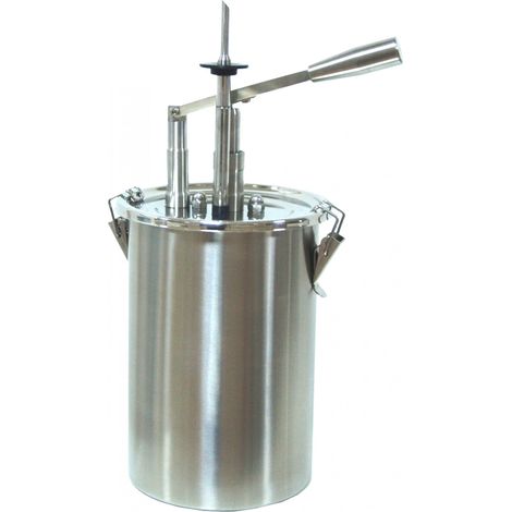 SARO PD-019 - Riempitrice per pasticceria in acciaio inox, 4,5 l, per ciambelle, bomboloni e cornetti, dosaggio regolabile fino a 40 ml, con sistema a clic, per panifici, pasticceria, gastronomia