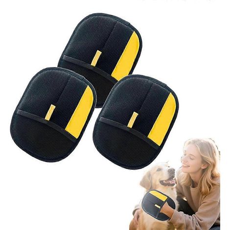 Lot de 3 gants anti-poils d'animaux réutilisables double face, compatibles avec les meubles, canapés, tapis et voitures, en maille TPR douce et électrostatique. (1/5)