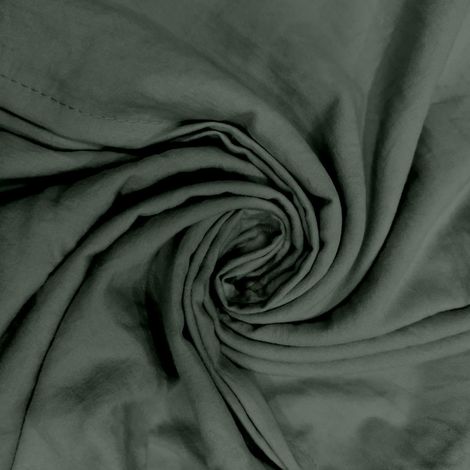 Parure Housse de Couette en Microfibre lavée 240x220 cm Boheme Vert Kaki (1/2)