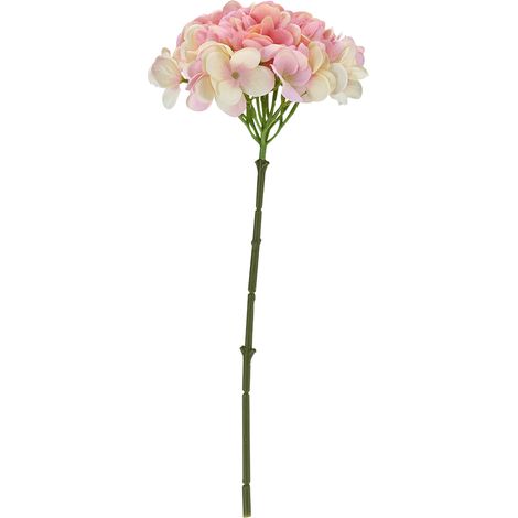 Fleurs Artificielles Hortensia - Tissu Soie Sans Feuilles - Décoration Mariage Jardin Intérieur - Bouquet Rose Pâle (1/5)