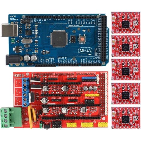 Pack  RepRap RAMPS 1.4 + Arduino Mega + 5 control paso a paso A4988 (1/2)