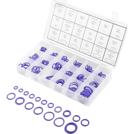 270PCS Joint Climatisation Voiture,Joint Torique Caoutchouc,Joint Torique,Joints Toriques,Joint de Tuyau en Caoutchouc,Convient pour la Réparation des Conduits de Climatisation Automobile (1/5)