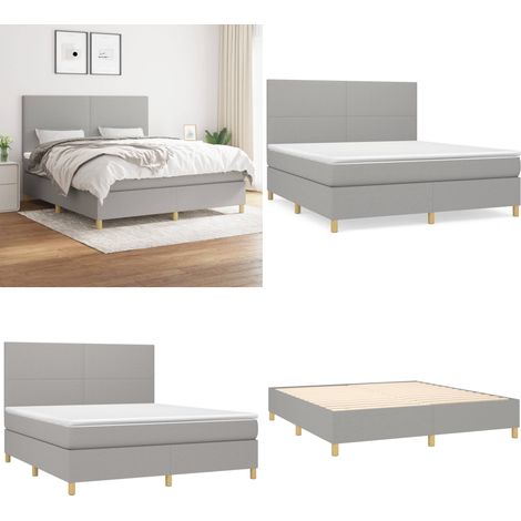 Boxspringbett mit Matratze Hellgrau 160x200 cm Stoff - Boxspringbett - Betten - Schlafräume - Doppelbett - Hellgraues Bett - Home & Living (1/5)