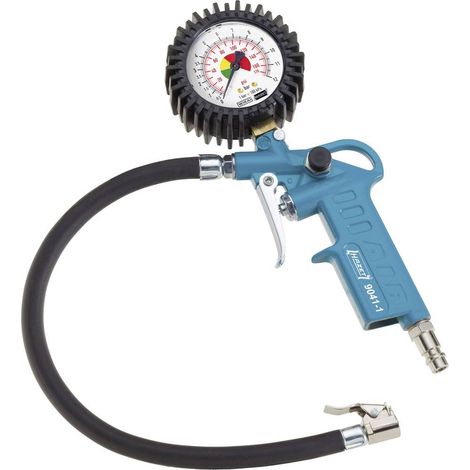 Hazet – Gonfleur de pneus à air comprimé 9041-1 – Embout flexible 400 mm – Manomètre 63 mm – Pression max 12 bar – Raccord femelle 1/4"
