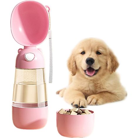 2-in-1 Hunde-Trinkflasche mit integriertem Napf, tragbarer Wasserspender für Hunde, Outdoor-Trinkflasche, geeignet für Welpen, Katzen und andere Haustiere, unverzichtbar für Reisen, Spaziergänge und W (1/5)