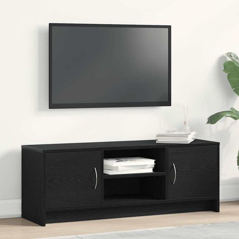 vidaXL Meuble TV en chêne noir 102 x 30 x 37,5 cm bois d'ingénierie
