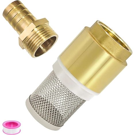 Kit 1" Clapet Anti-Retour Laiton avec Crépine Acier Inox (1/5)