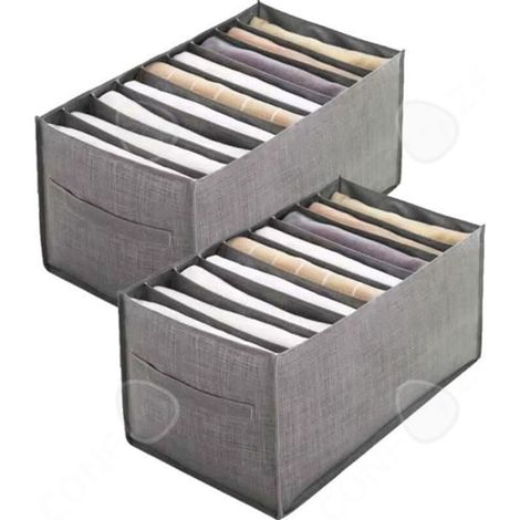 Bardusch - C Boîte de rangement de tiroir 2PCS 44x25x22cm organisateur tiroir vetement organisateur de tiroir en tissu boite jeans chemises (1/4)