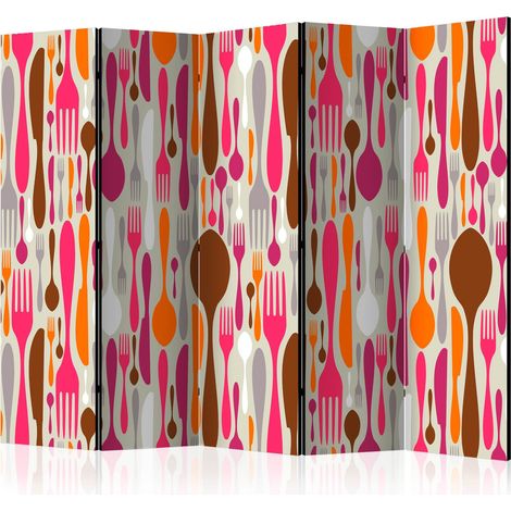 Paravento - Cutlery - pink and violet II [Room Dividers] - 225x172 (1/4)