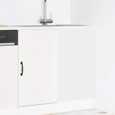 Armoire de cuisine-Meuble de cuisine-Armoire de rangement Kalmar blanc bois d'ingénierie 673596 (1/5)