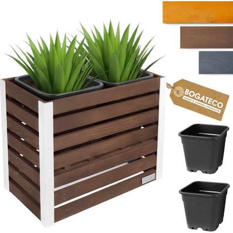 Jardinière Bois Bogateco 57x68x36 cm avec Bac Brun Foncé (1/5)