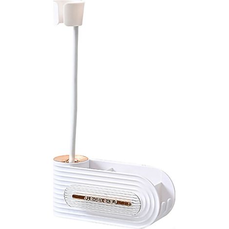 Wandmontierter Haartrocknerhalter – Robuster, wasser- und feuchtigkeitsbeständiger Haartrocknerhalter für Badezimmer oder Schlafzimmer, Weiß (1/5)