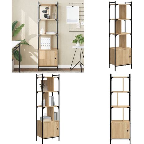 Bibliothèque avec porte chêne sonoma 44,5x30x154,5 cm - Rangement - Étagère (1/5)