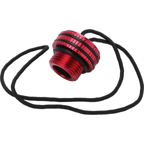 Bouchon de protection anti-poussière pour robinet de bouteille de plongée DIN avec cordon rouge (1/5)