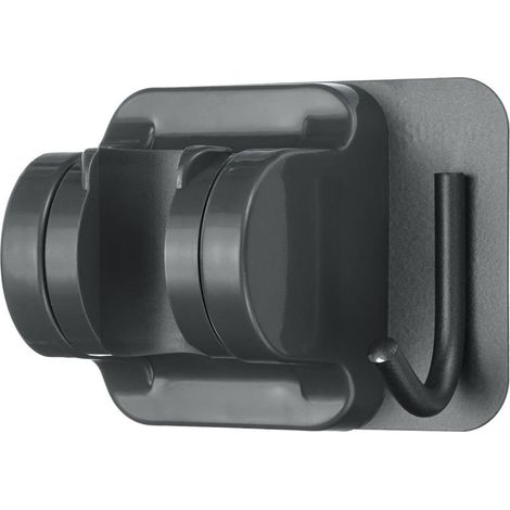 1 support de pommeau de douche à main avec crochet de suspension, support mural robuste et réglable, sans perçage (gris) (1/5)