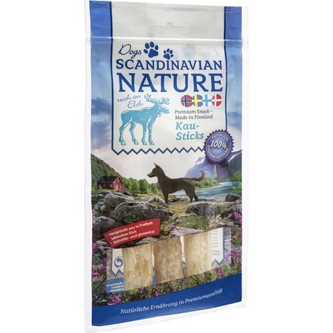 Scandinavian Nature Dogs mit Elch, 3 Stück 45 g - Kausticks für Hunde