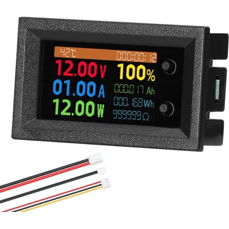 Testeur 9-en-1 écran IPS couleur 1.14 pouce, mesure tension courant puissance impédance capacité énergie température durée et consommation cumulative (1/5)