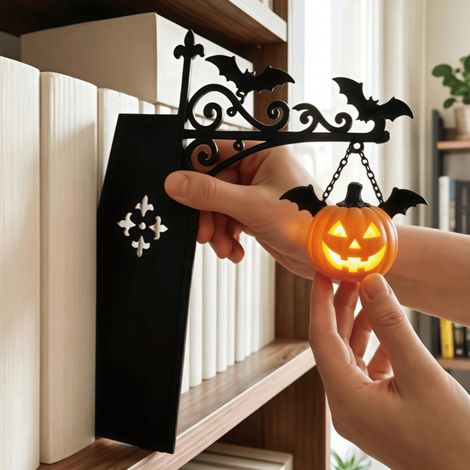 Multifunktionale Regallampe – Dekorative Lampe fürs Schlafzimmer, Halloween-Kürbis-Stimmungslampe (1/2)