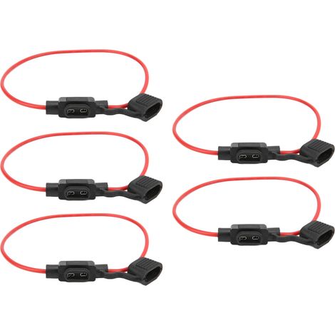 5-teiliger 12V 30A Sicherungshalter, hitzebeständig, wasserdicht, faltbar, abnehmbar, staubdicht, Inline-Sicherungshalter