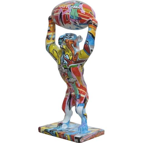 Statue chien debout avec ballon rugby motifs cartoon H32 cm - CARTOON (1/3)
