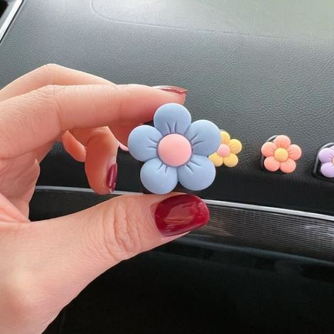 Clip Desodorisant - Pour Ventilation Voiture - Fleurs Colorées - 10 Pièces (1/4)