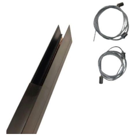 Kit Rail Magnétique en Saillie + Kit de Suspension - 2 m - SILUMEN (1/5)