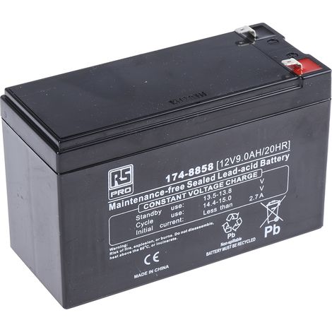 Batterie au plomb étanche RS PRO 12V 9Ah cyclique ( Prix pour Boîte de 1 ) (1/4)