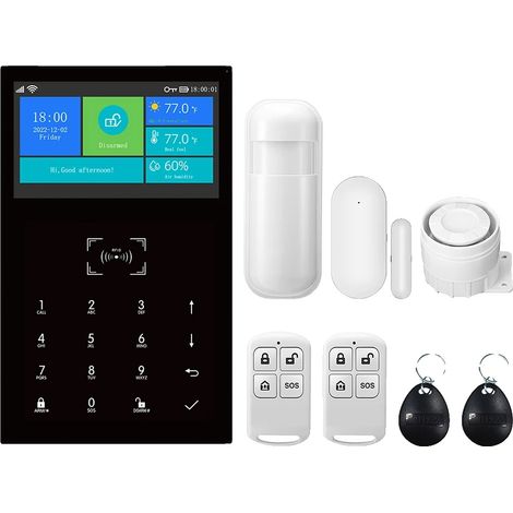 Système de sécurité d'alarme, compatibilité sans fil, support multilingue, 4G-A, Prise EU (1/2)
