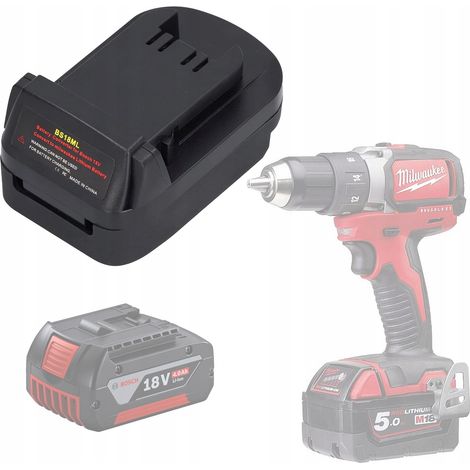 Adaptador/convertidor de batería Bosch de 18 V a Milwaukee de 18 V (BS18ML)