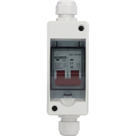 Disjoncteur DC 1000V 20A 2P IP65 pour Installation Photovoltaïque et Solaire (1/5)
