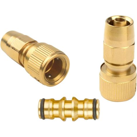 Lot de joint de tuyau de jardin extensible Joint mâle adaptateur de tuyau avec raccord rapide pour réparations (1/5)