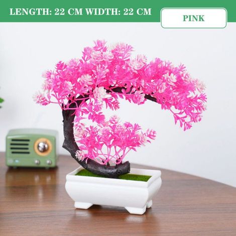 Plantes artificielles bonsaï en pot,petit arbre,fausses fleurs,ornements pour la maison,chambre,hôtel,jardin- PJ41-07-with pot