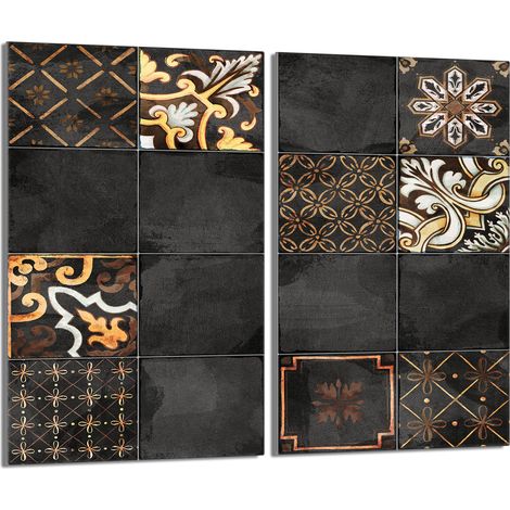 Plaque de protection en verre pour poêle 2x30x52 Mosaïque (1/5)